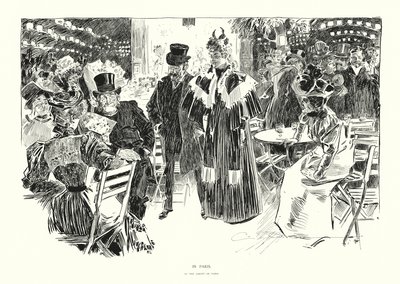 パリにて（リトグラフ） 作： Charles Dana Gibson