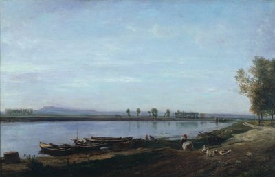 ブゾンのセーヌ川、ヴァルドワーズ 作： Charles Francois Daubigny