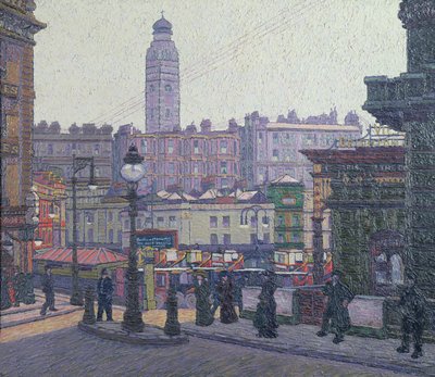 Sunlit Square, Victorian asema 作： Charles Ginner