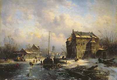 冬の情景、1851年 作： Charles Henri Joseph Leickert