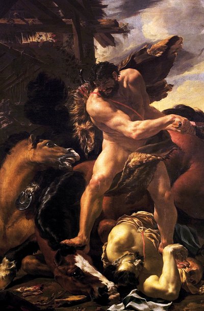 Hercules Vanquishing Diomedes、1638-42 作： Charles Le Brun