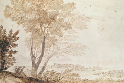 横向き（紙にペンとインク） 作： Claude Lorrain