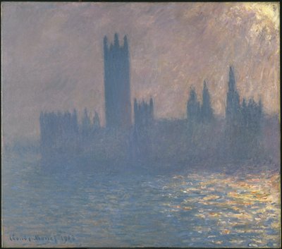 国会議事堂、日光の影響 作： Claude Monet