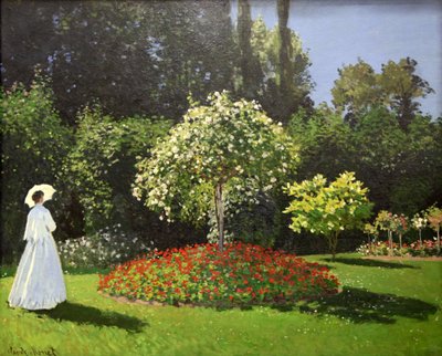 「庭の貴婦人」、1867年 作： Claude Monet