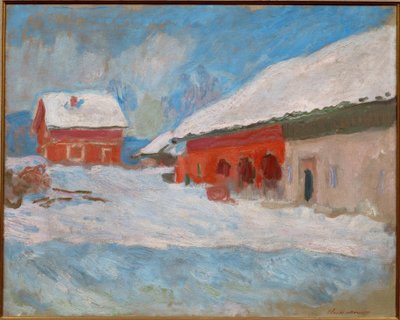 Björnegaard（ノルウェー）の赤い家 作： Claude Monet