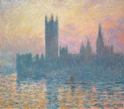 国会議事堂、日没、1903 作： Claude Monet