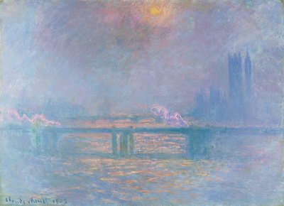 チャリング クロス橋のあるテムズ川 作： Claude Monet