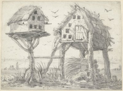 2 つの鳩小屋 作： Cornelis Saftleven