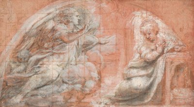 受胎告知、約。 1522-25。 作： Correggio