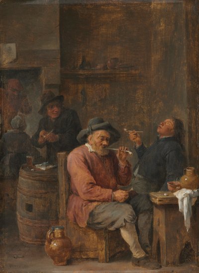 旅館で喫煙する農民 作： David Teniers