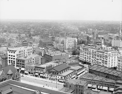 1908年頃のミシガン州デトロイト（モノクロ写真 作： Detroit Publishing Co.