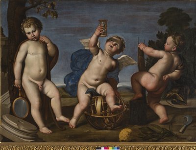 農業の寓意、天文学と建築、1620-25 作： Domenichino