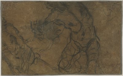 動いている 2 人の男性像 (裏面) 作： Domenico Tintoretto