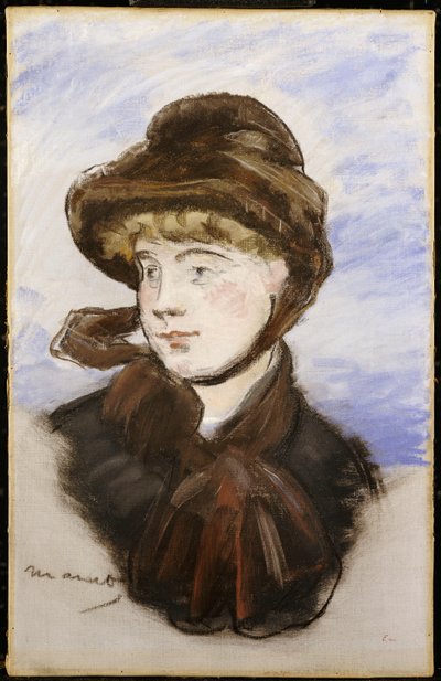 茶色の帽子の少女、1882 作： Édouard Manet