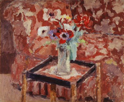 テーブル上のイソギンチャクの花瓶、1906年頃 作： Edouard Vuillard