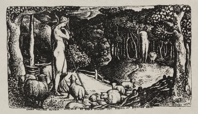 理想的な牧歌的な生活、1829年。 作： Edward Calvert