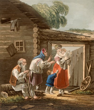 ロシアの農民家族、1823 作： English School