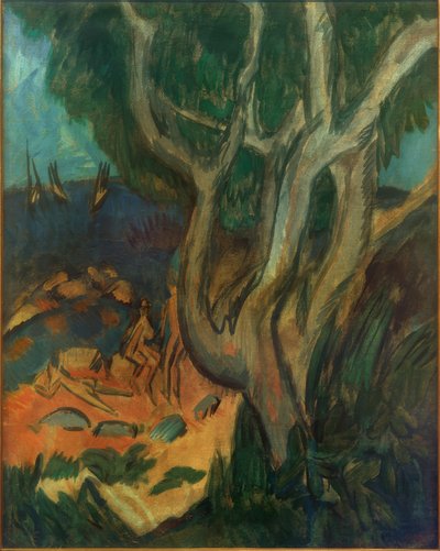 フェーマルンの海岸での海水浴客 作： Ernst Ludwig Kirchner