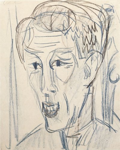 バウクネヒトの頭;バウクネヒトの頭、1922年 作： Ernst Ludwig Kirchner