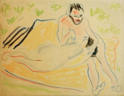 毛布をカップルします。 作： Ernst Ludwig Kirchner