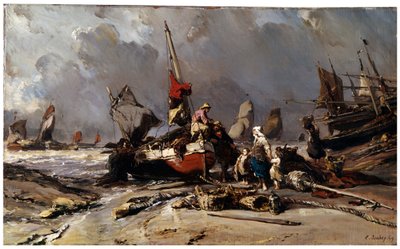 嵐の後、1869 作： Eugene Isabey