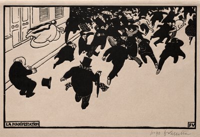 抗議、1893年。 作： Felix Edouard Vallotton