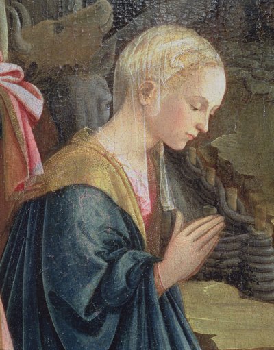 キリスト降誕、マドンナを描いた詳細、1470 作： Fra Filippo Lippi