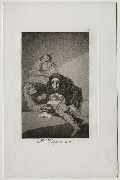 Caprichos：The Shamefaced One。 作： Francisco de Goya