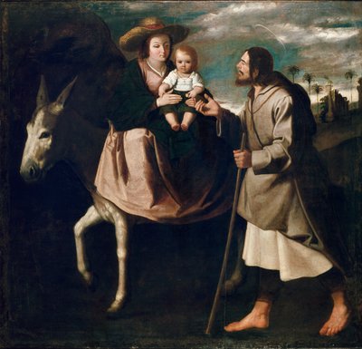 エジプトへの逃避、1630 年代後半 作： Francisco de Zurbaran