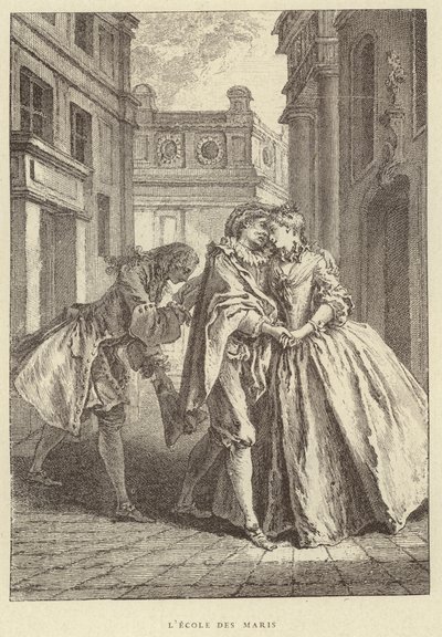 夫婦の学校」（彫刻 作： Francois (after) Boucher