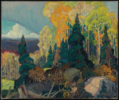 秋の丘の中腹 作： Franklin Carmichael