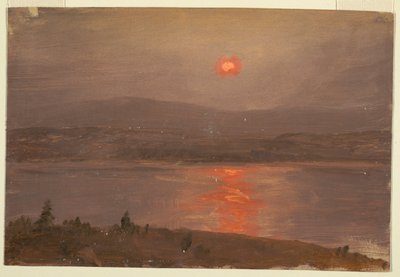 夕暮れ時のハドソン川の眺め 作： Frederic Edwin Church