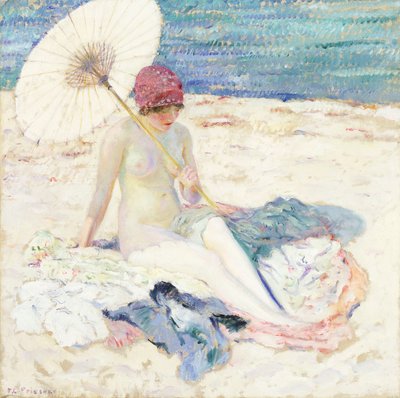 ビーチで 作： Frederick Carl Frieseke