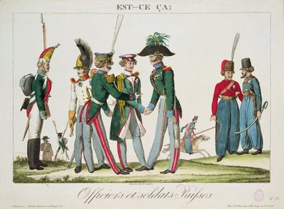 ロシアの将校と兵士、1815 作： French School