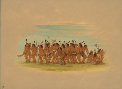 ドッグダンス - スー、1861年。 作： George Catlin