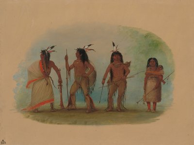 4 人のアパッチ インディアン、18551869。 作： George Catlin