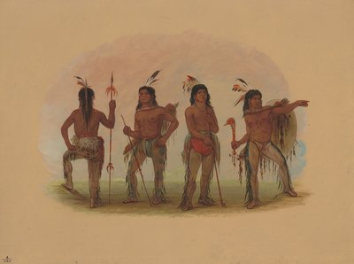 4 人のナバホ戦士、18611869。 作： George Catlin