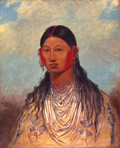 クーンザヤメ、メスのワシ、1844年。 作： George Catlin