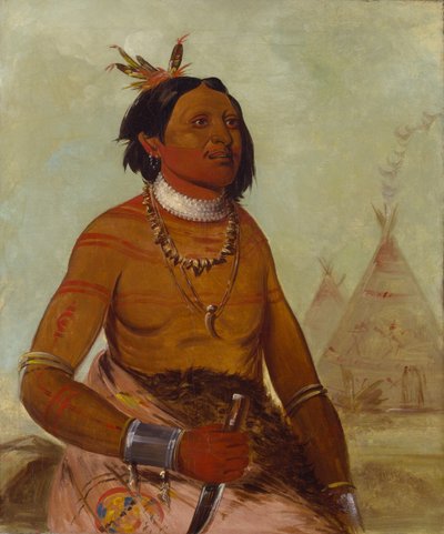 Quack-ham-kay、Stone Shell、勇敢な人、1834 年。 作： George Catlin