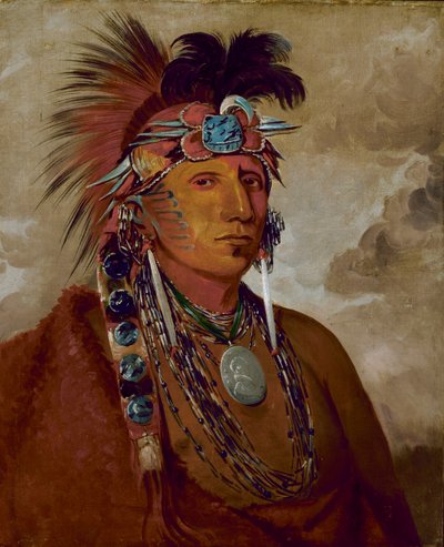 Shó-me-kós-see、酋長のオオカミ、1832 年。 作： George Catlin