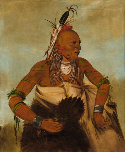 ハンサムな勇者、ワ・ホ・ベッキー、1834年。 作： George Catlin