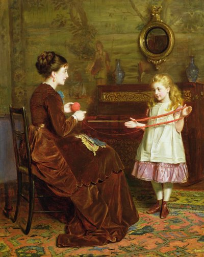 母の小さなヘルパー 作： George Goodwin Kilburne