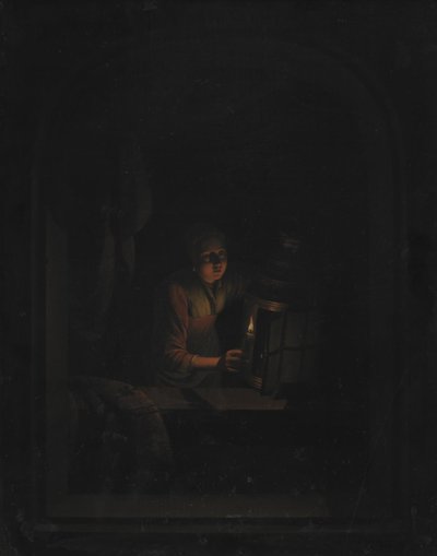 ろうそくを持つ少女 作： Gerrit Dou