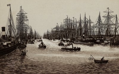 Hamburg: Harbour, The Harbour (litho) 作： German School