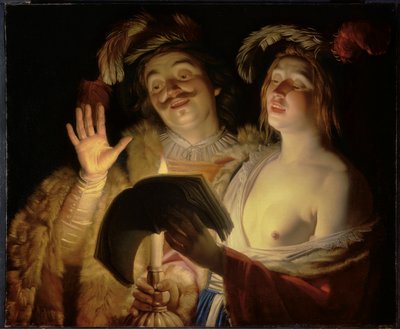 デュエット、1624 作： Gerrit van Honthorst