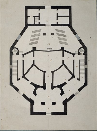 2階フロアプラン 作： Giacomo Antonio Domenico Quarenghi