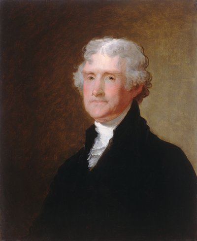 トーマス・ジェファーソン、c。 1821年。 作： Gilbert Stuart