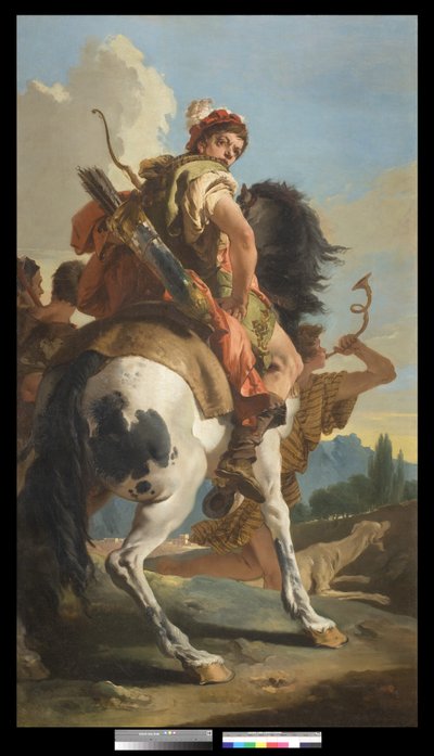 馬に乗るハンター、1718年から30年 作： Giovanni Battista Tiepolo