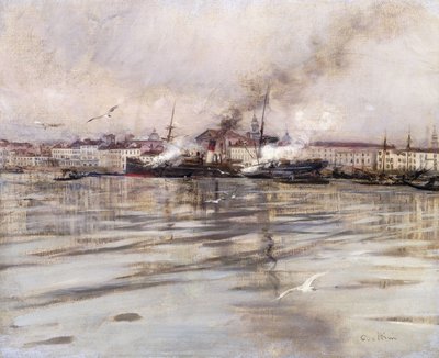 ヴェネツィアの景色。ヴェネツィアの眺め、1895年頃 作： Giovanni Boldini