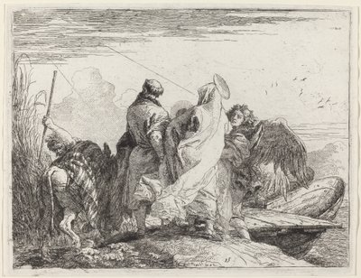 乗船準備中の聖家族 作： Giovanni Domenico Tiepolo